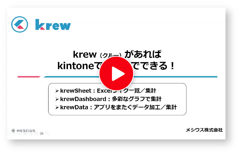 krewシリーズ 製品概要紹介の動画