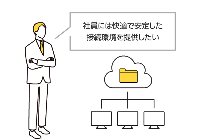 「社員には快適で安定した接続環境を提供したい」
