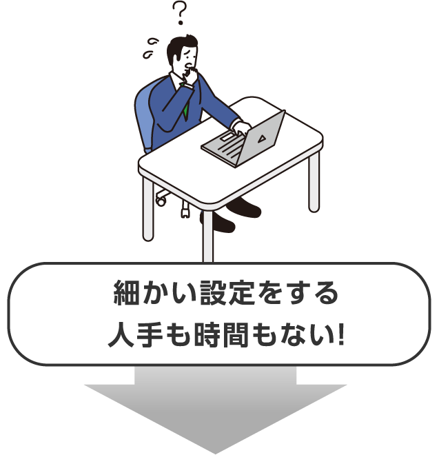 細かい設定をする人手も時間もない！