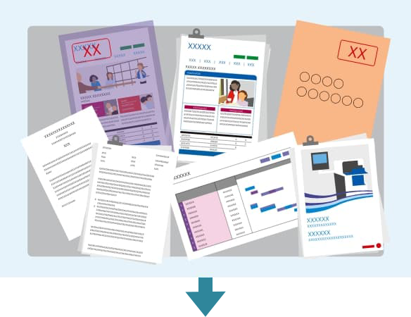 書類であふれた、いつもの机が…