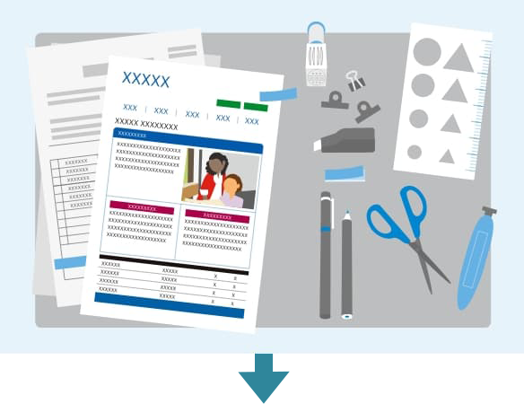 紙を切ったり貼ったりの編集・加工も…