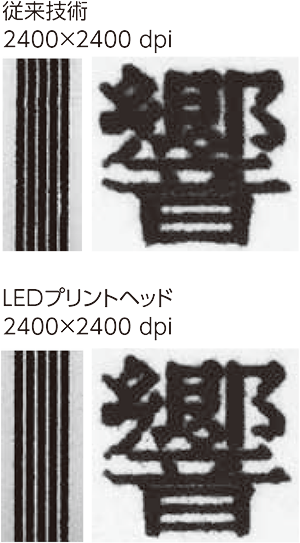 細線/小サイズ文字（4 pt）の拡大写真