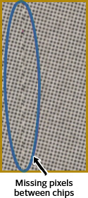 Missing pixels between chips