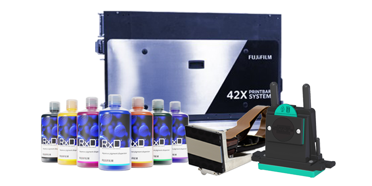 インク、インクジェットヘッド、コンポーネントの各商品が並べられた画像