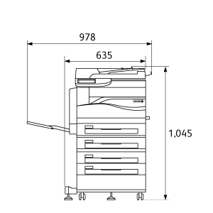 本体(CF/CPFモデル)＋1トレイモジュール＋2トレイモジュール 装着時