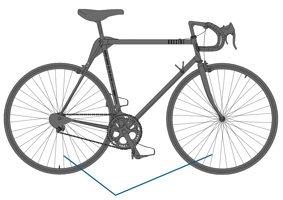 自転車イラストの線を太く見せる