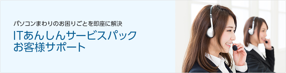 パソコンまわりのお困りごとを即座に解決 ITあんしんサービスパック お客様サポート