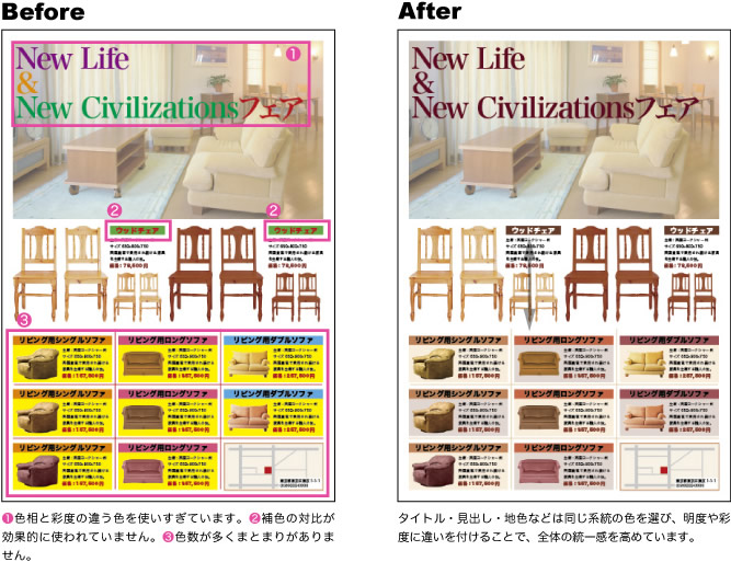 統一感のある配色に仕上げる違い
