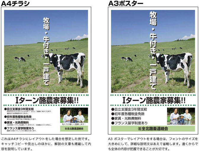 A4チラシとA3ポスターの違い