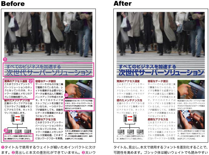 目的に応じたフォントを使い分ける