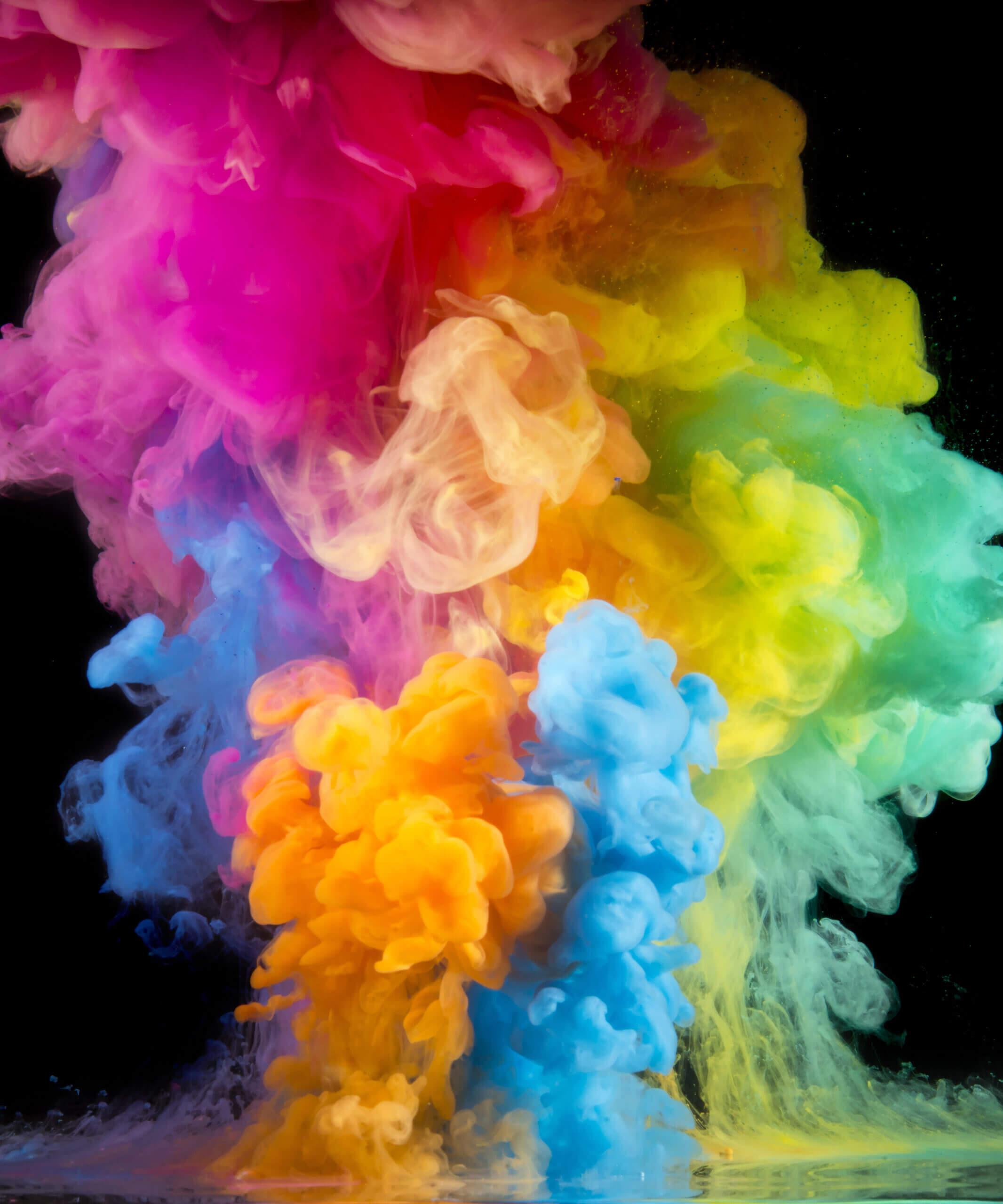 カラフルな粉煙