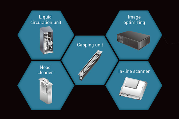 産業用インクジェット向けの各種コンポーネントのイメージ