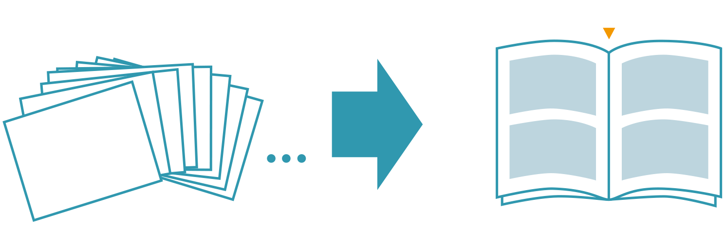 まとめて１枚＆製本印刷機能