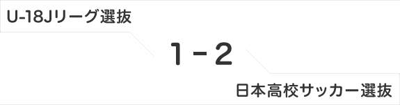 U-18Jリーグ選抜 1-2 日本高校サッカー選抜