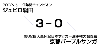 2002Jリーグ年間チャンピオン ジュビロ磐田対第82回天皇杯全日本サッカー選手権大会優勝 京都パープルサンガ　3対0
