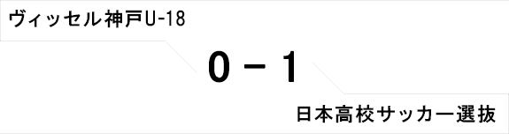 ヴィッセル神戸U-18 ０－１ 日本高校サッカー選抜