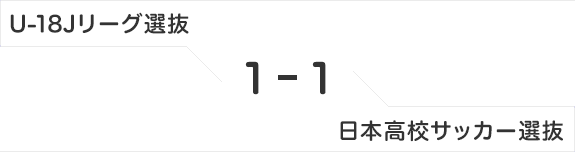 U-18Jリーグ選抜 1-1 日本高校サッカー選抜