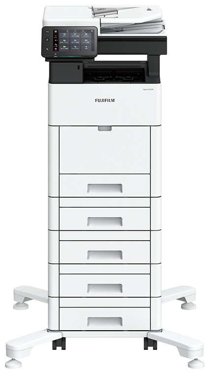 トレイモジュール4段、専用キャスター台L増設時