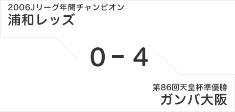 2006Jリーグ年間チャンピオン 浦和レッズ対第86回天皇杯優勝 ガンバ大阪　0対4