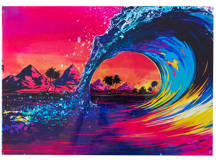 Splash of colour, with 3D inlay for a textured feel. Material used PVC Plastic Transparent and White Core.