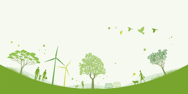 An illustration of a green city.