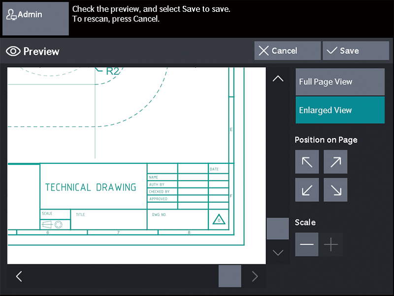 Zoom to display the drawing information