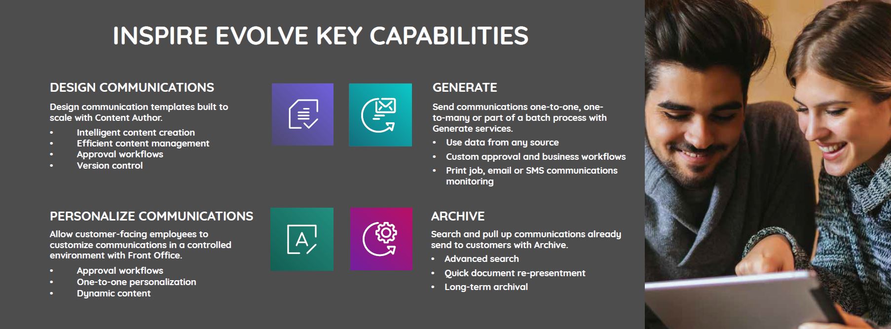 Quadient Inspire Evolve Key Capabilities