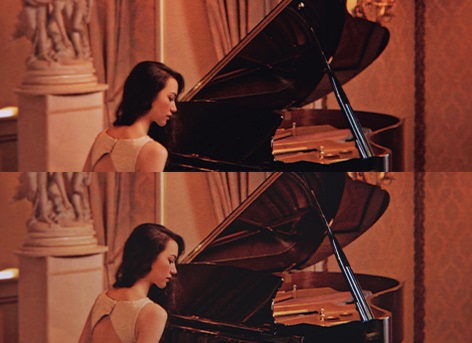 並排比較兩張影像，展示對紋理和對比度的調整。