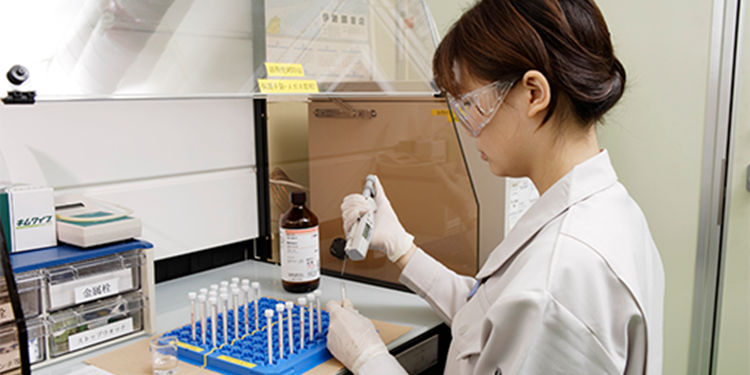 Employees handling chemical substances.