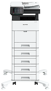 Standard + four optional 550-sheet Feeder + Caster