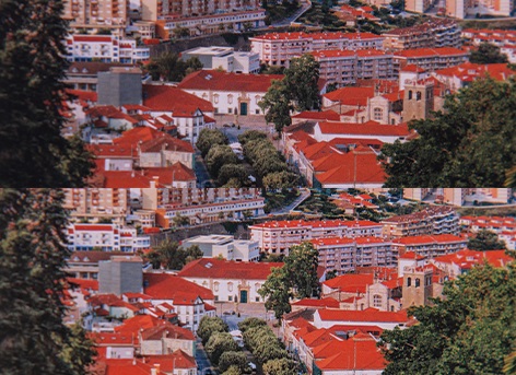 Side-by-side comparison of two images showing adjustments to saturation and contrast.