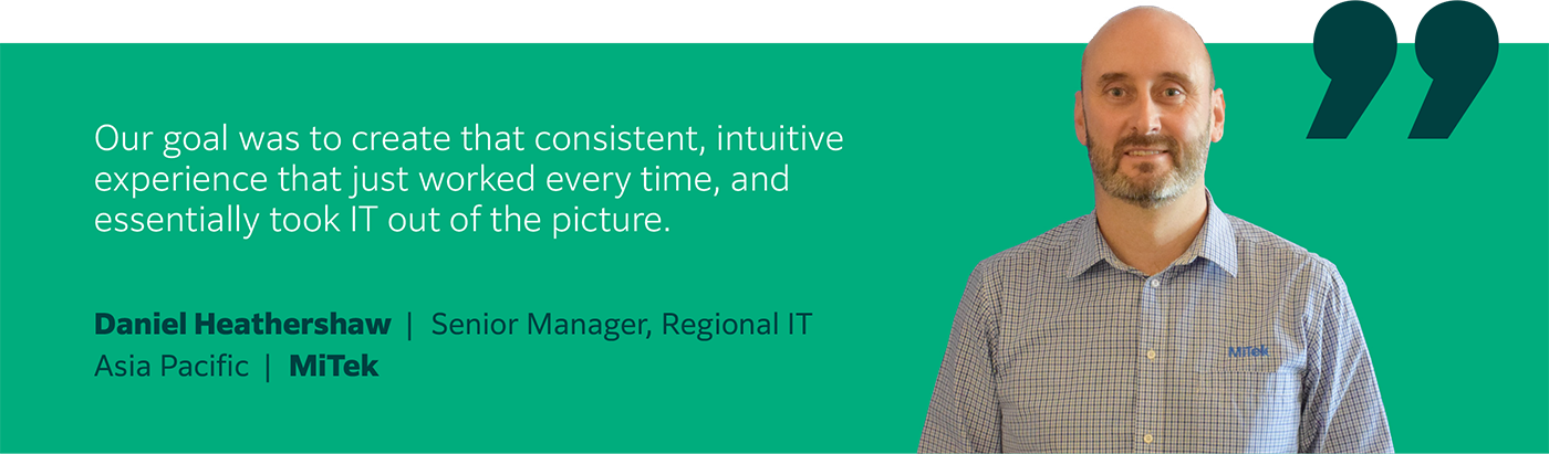 Our goal was to create that consistent, intuitive experience that just worked every time, and essentially took IT out of the picture.