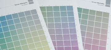 Print sample "Metallic colour chart"