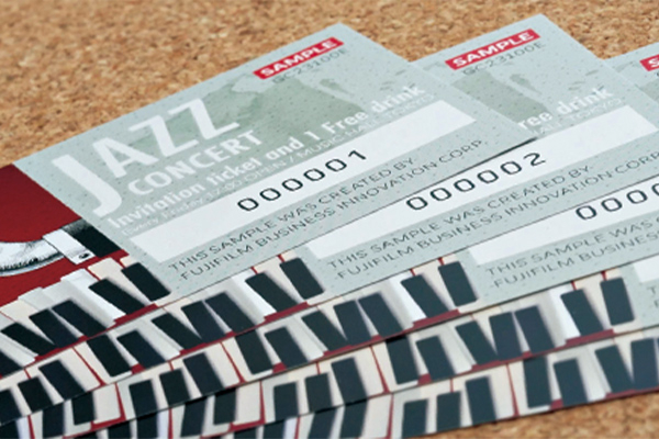 Print sample "Ticket with serial number"