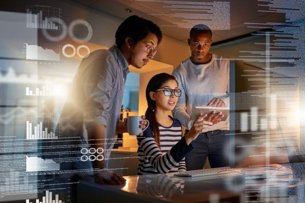 Workers using AI technologies