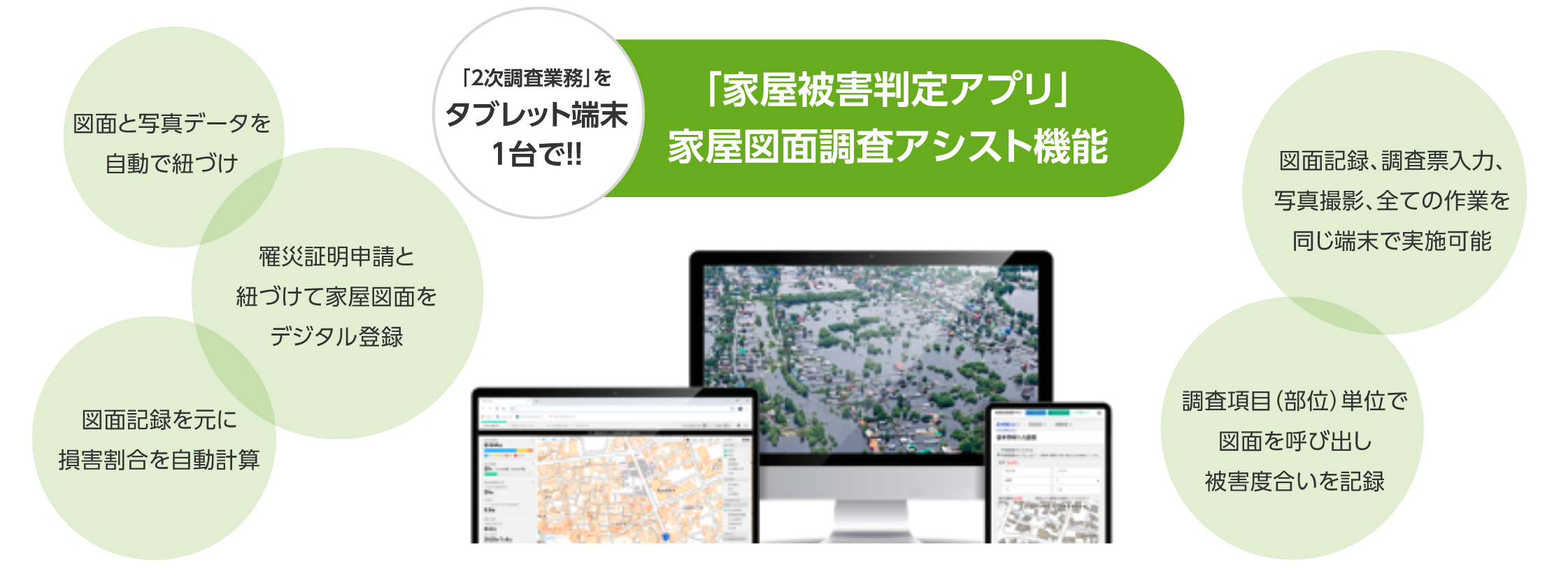 「家屋被害判定アプリ」家屋図面調査アシスト機能