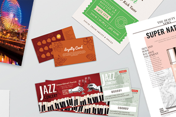 ตัวอย่างงานพิมพ์ "บัตรที่มีหมายเลขซีเรียลและอื่นๆ"