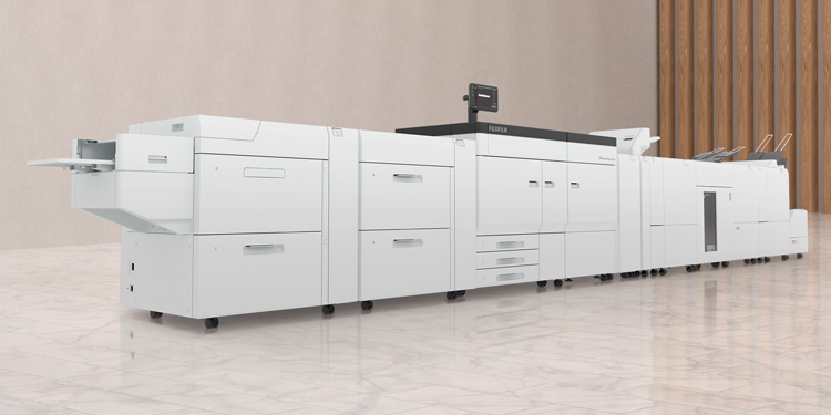 A production printer placed in the corner of a room